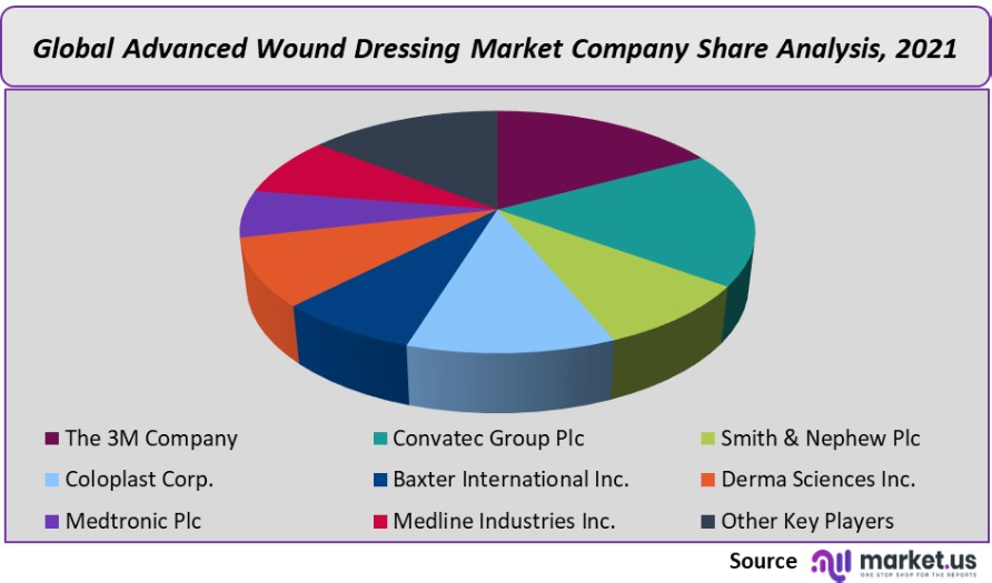 advanced wound dressing market company share analysis