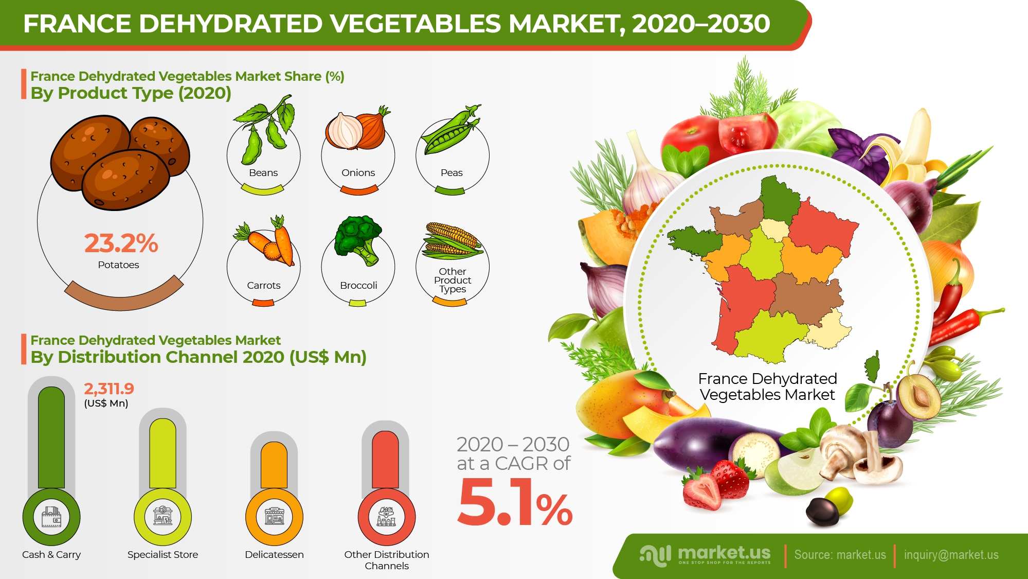 France Dehydrated Vegetables Market Infographics