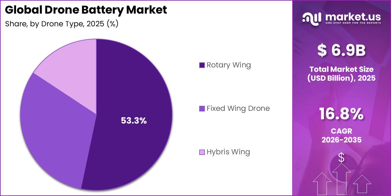 Global Drone Battery Market Segment Share Pie Chart